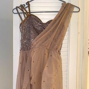 Weissman Kids Dance Costume in Sparkling Taupe